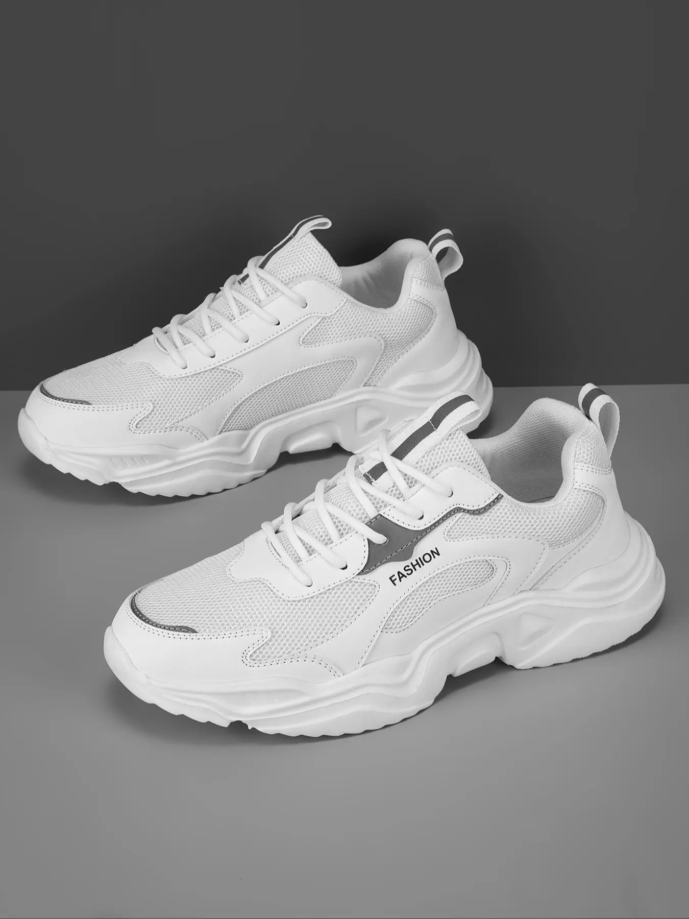 Men'S Colorblock Patchwork Sneakers, Lightweight Breathable Reflective Anti-Slip Sport Shoes, Fashion Casual Running Shoes for All Seasons, Fashionable Running Shoes, Athletic Shoes