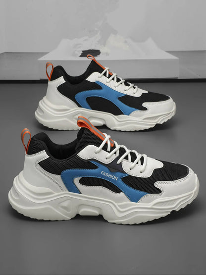 Men'S Colorblock Patchwork Sneakers, Lightweight Breathable Reflective Anti-Slip Sport Shoes, Fashion Casual Running Shoes for All Seasons, Fashionable Running Shoes, Athletic Shoes