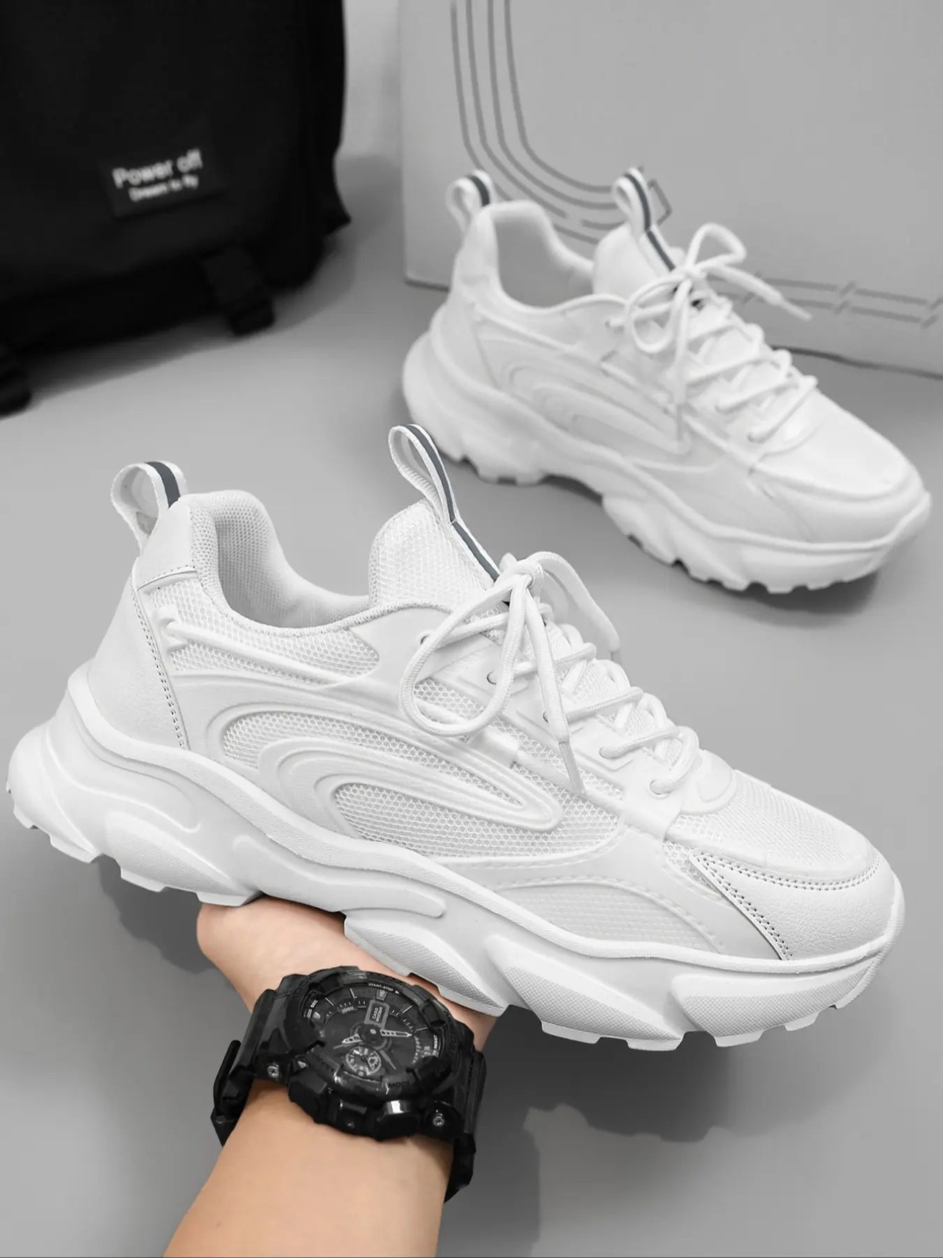 Men'S Colorblock Patchwork Sneakers, Lightweight Breathable Reflective Anti-Slip Sport Shoes, Fashion Casual Running Shoes for All Seasons, Fashionable Running Shoes, Athletic Shoes