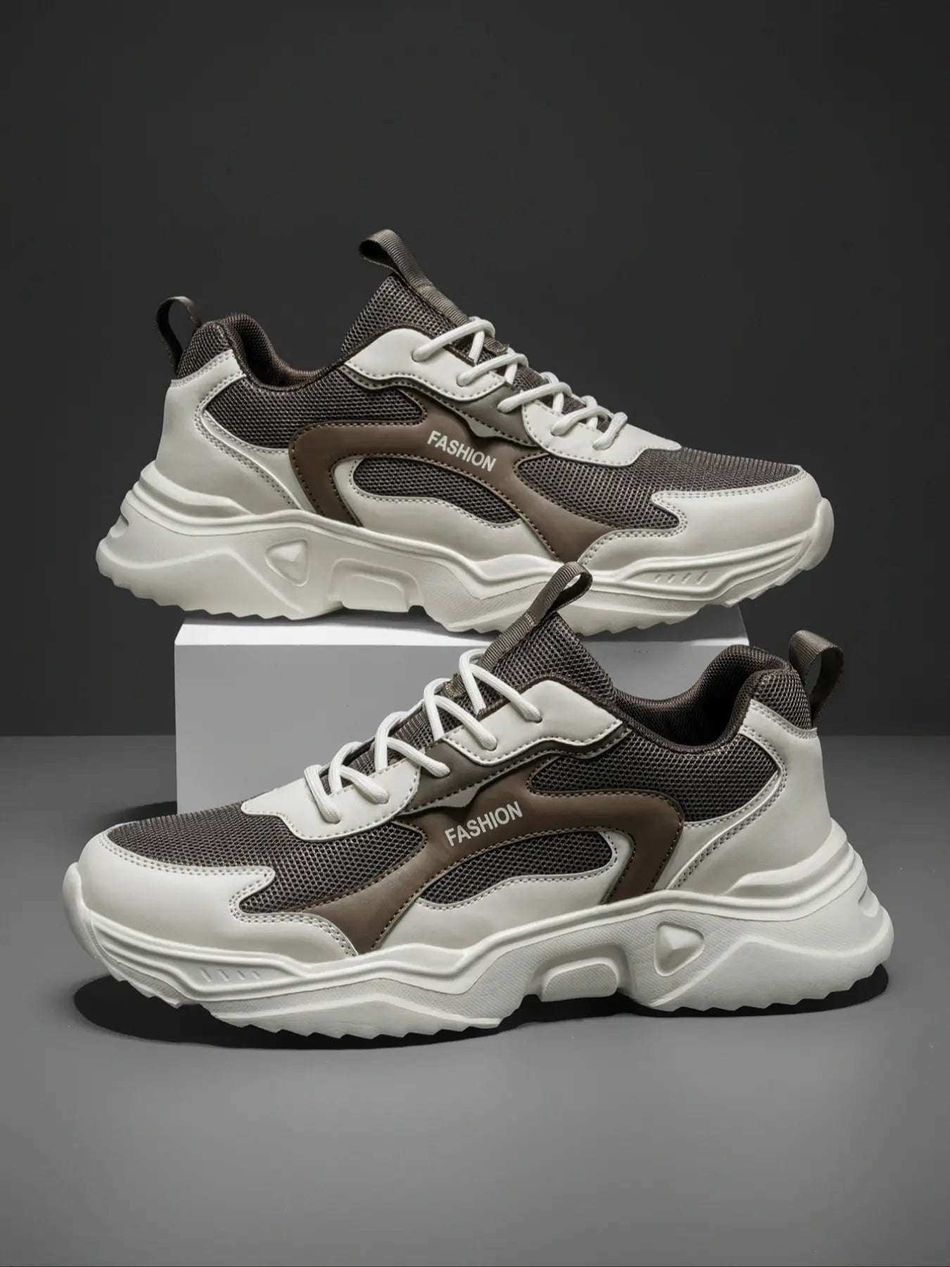 Men'S Colorblock Patchwork Sneakers, Lightweight Breathable Reflective Anti-Slip Sport Shoes, Fashion Casual Running Shoes for All Seasons, Fashionable Running Shoes, Athletic Shoes