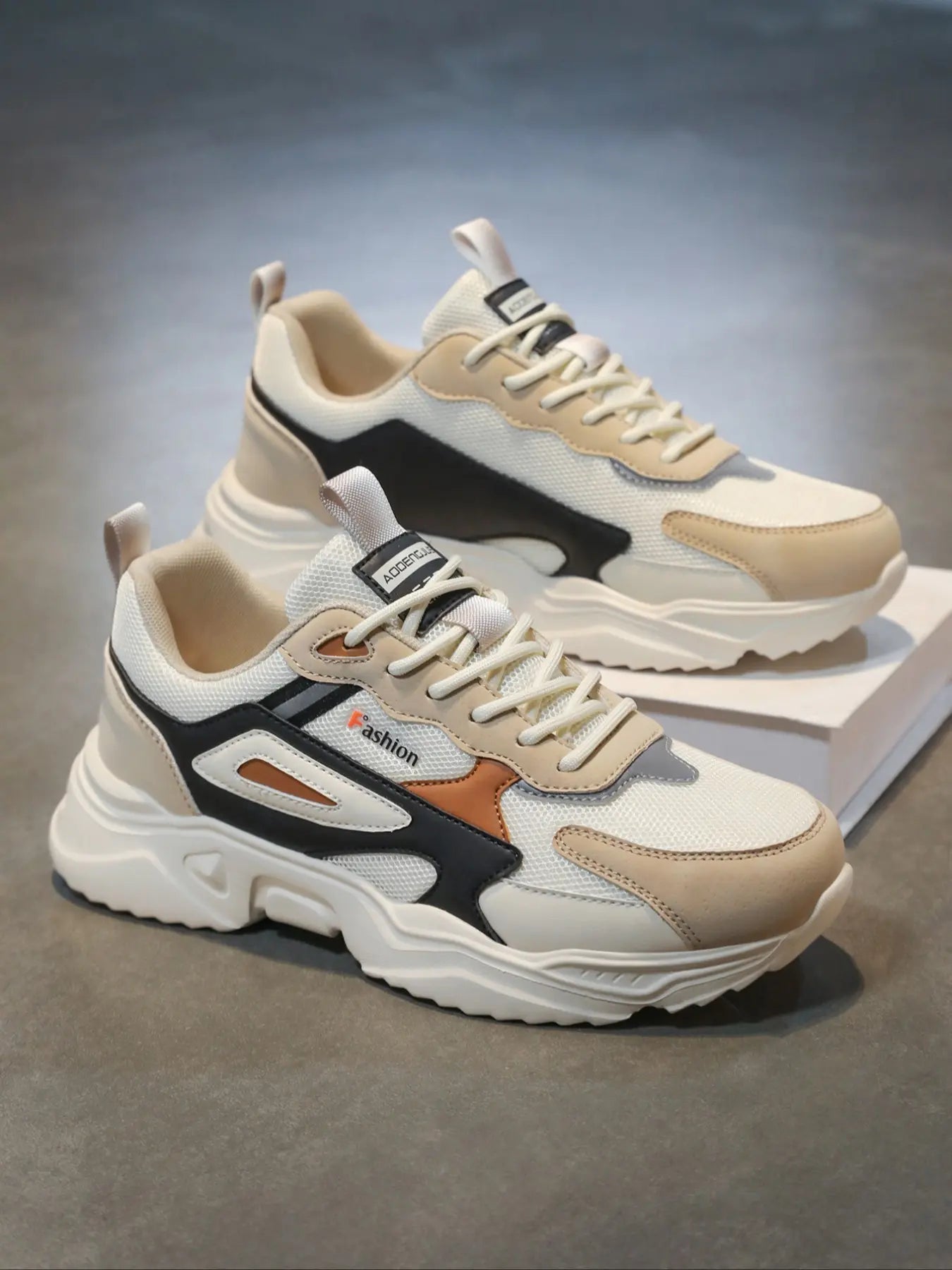 Men'S Colorblock Patchwork Sneakers, Lightweight Breathable Reflective Anti-Slip Sport Shoes, Fashion Casual Running Shoes for All Seasons, Fashionable Running Shoes, Athletic Shoes